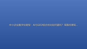 中小企业数字化转型：AI与GEO组合优化如何避坑？采购经理实战指南
