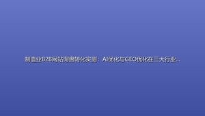 制造业B2B网站询盘转化实测：AI优化与GEO优化在三大行业中的性价比对比