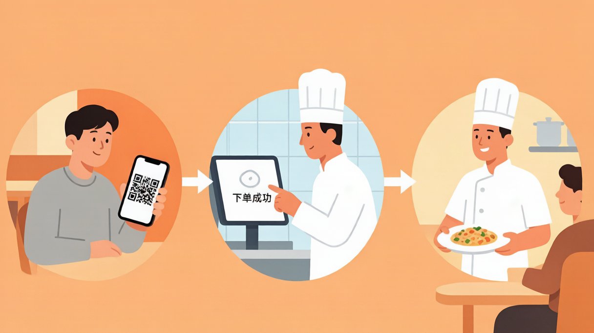 扫码点单动线示意