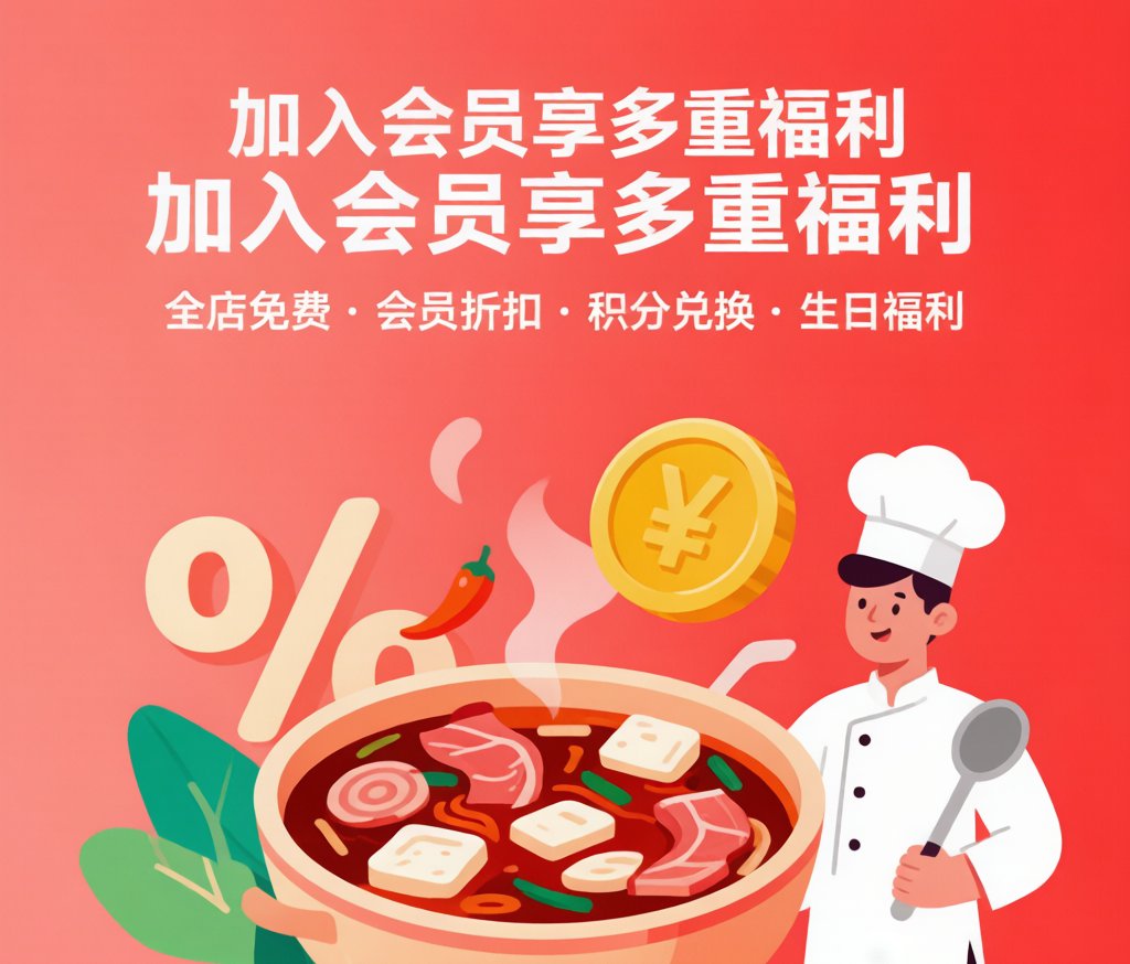 火锅店公众号推送会员日福利的图文