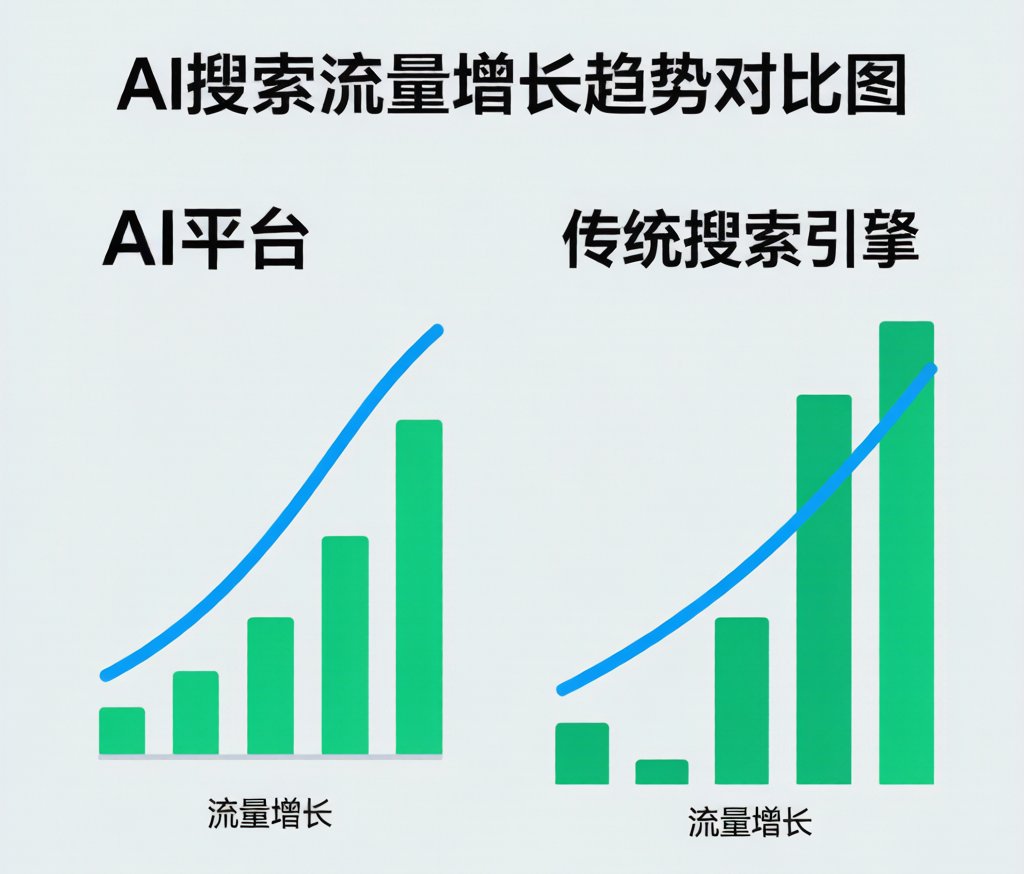 AI搜索流量增长趋势对比