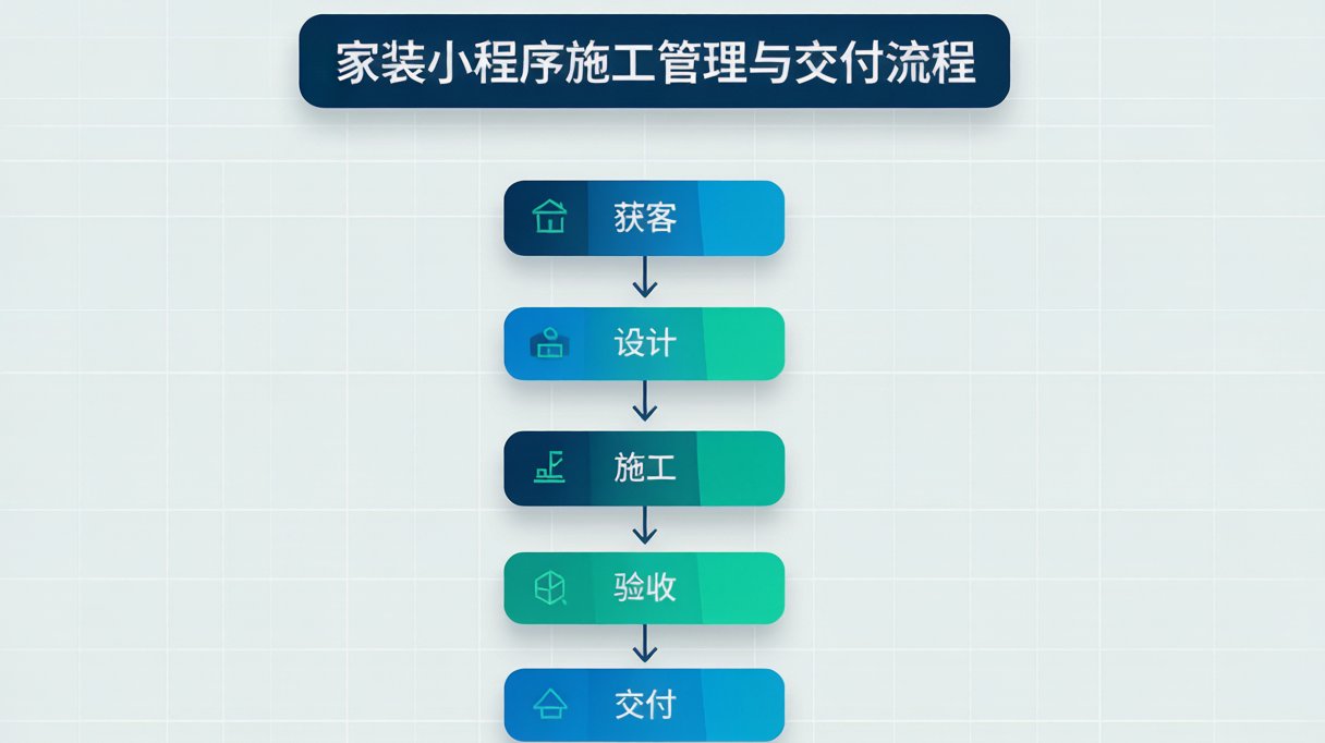 家装小程序施工管理与交付流程示意图