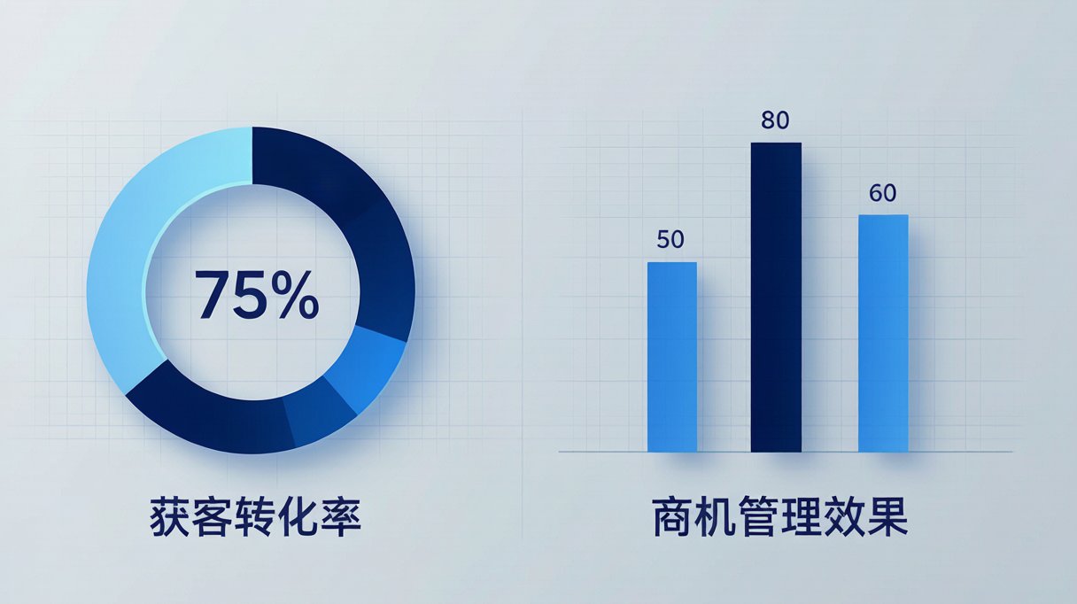 B2B企业小程序获客与商机转化数据对比图