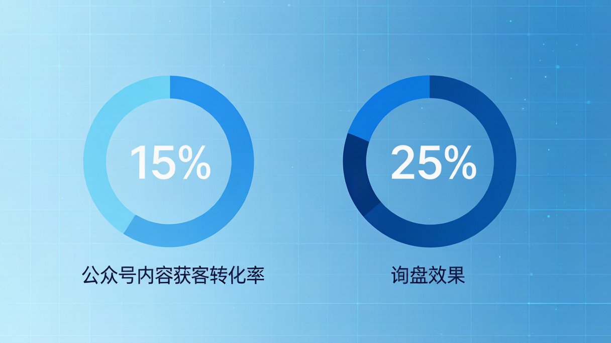 外贸企业公众号内容获客与转化数据图表