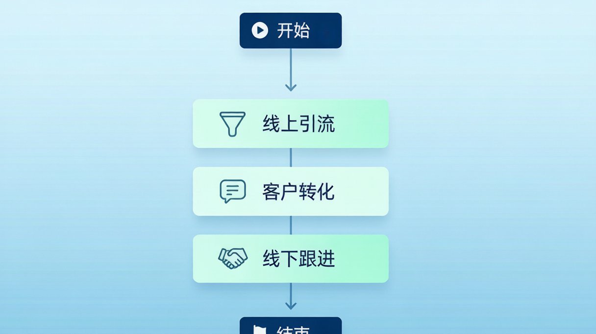 家装公司线上获客入口流程示意图