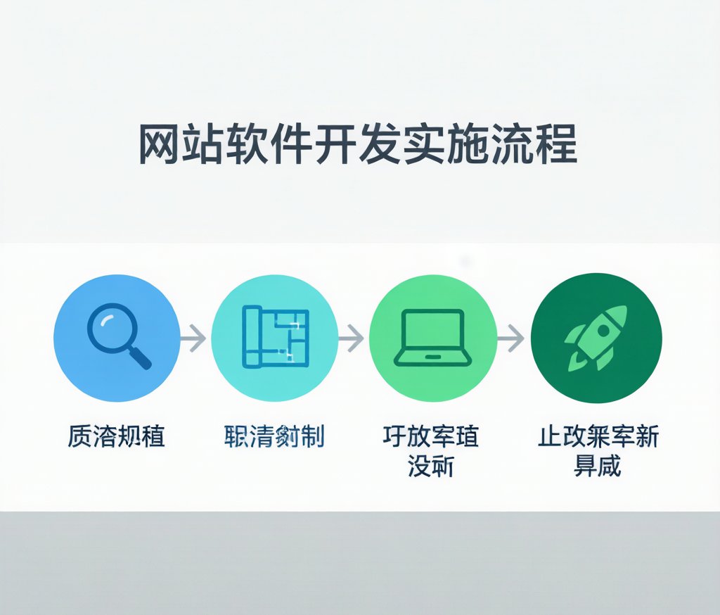 网站软件开发实施流程示意图