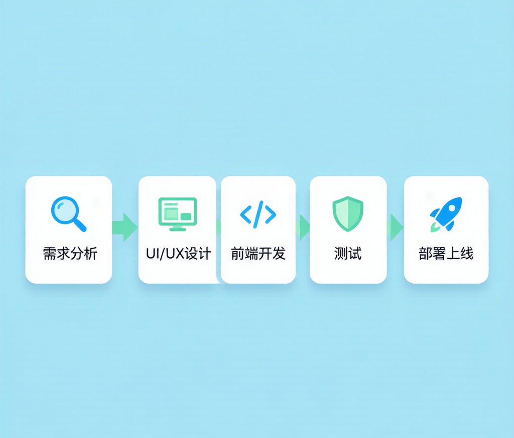 网站软件开发实施流程示意图